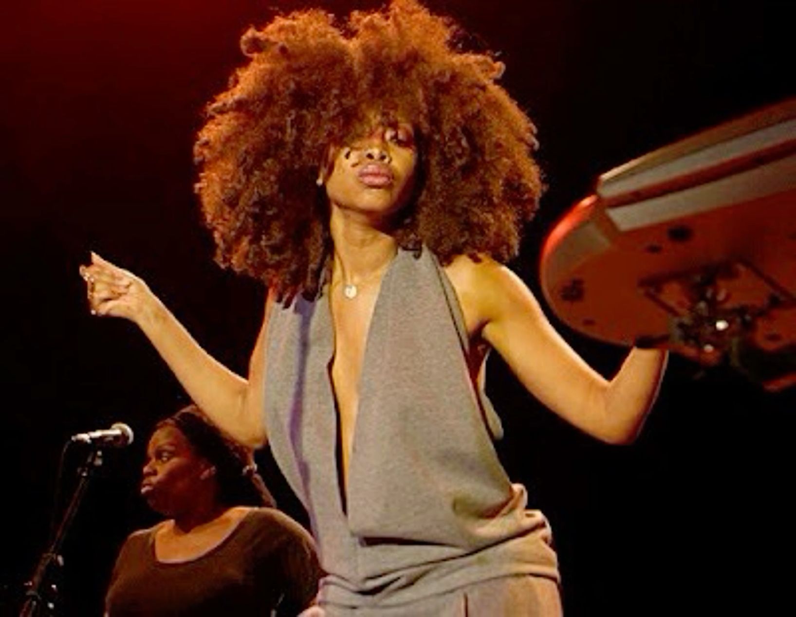 Erykah Badu performing live on stage